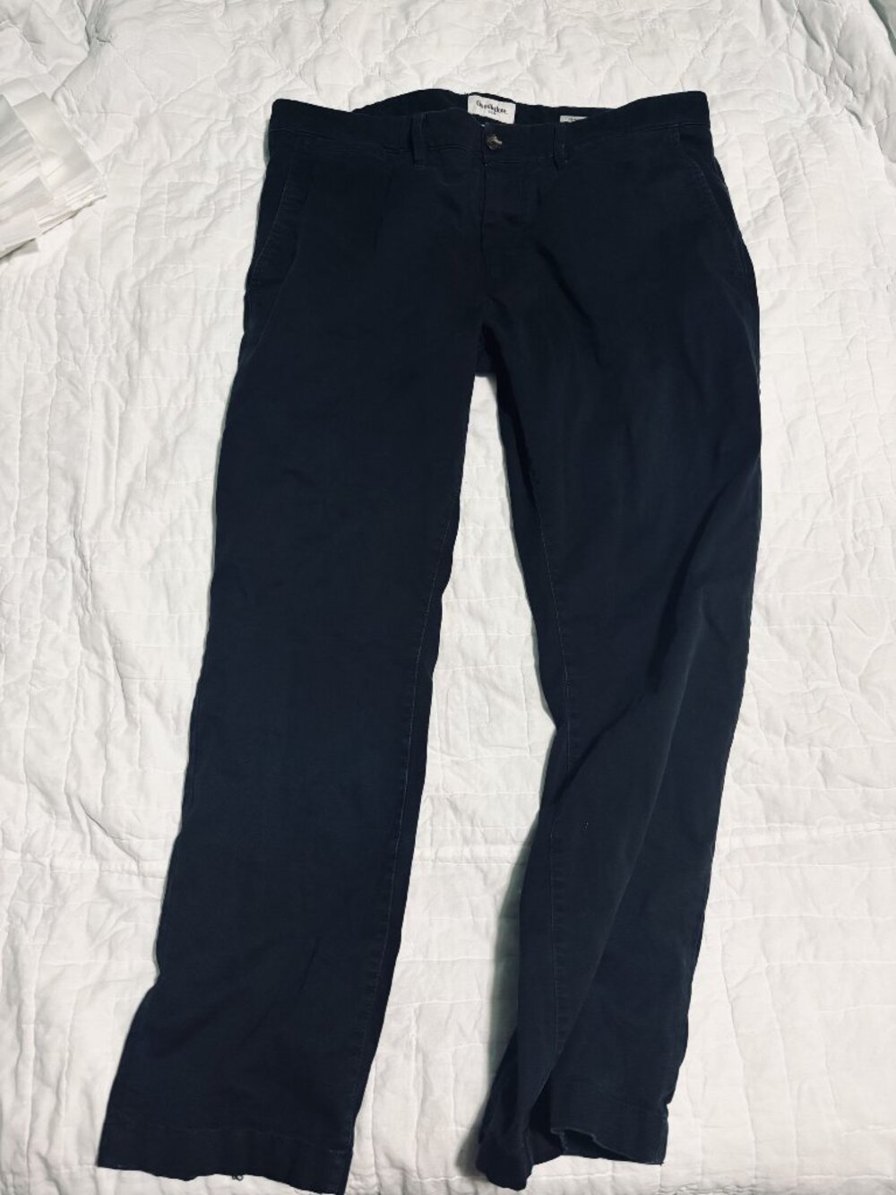 Goodfellow & Co Mens Navy Blue Straight-Leg Chino Pants 36x34 Eco Cotton Blend